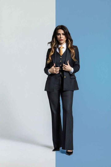 blau - gestreift Damenanzug – | Bellino Moda