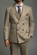 Business Suit beige gestreift – | Bellino Moda