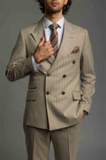Business Suit beige gestreift – | Bellino Moda