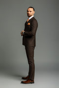 Business Suit braun gestreift – | Bellino Moda