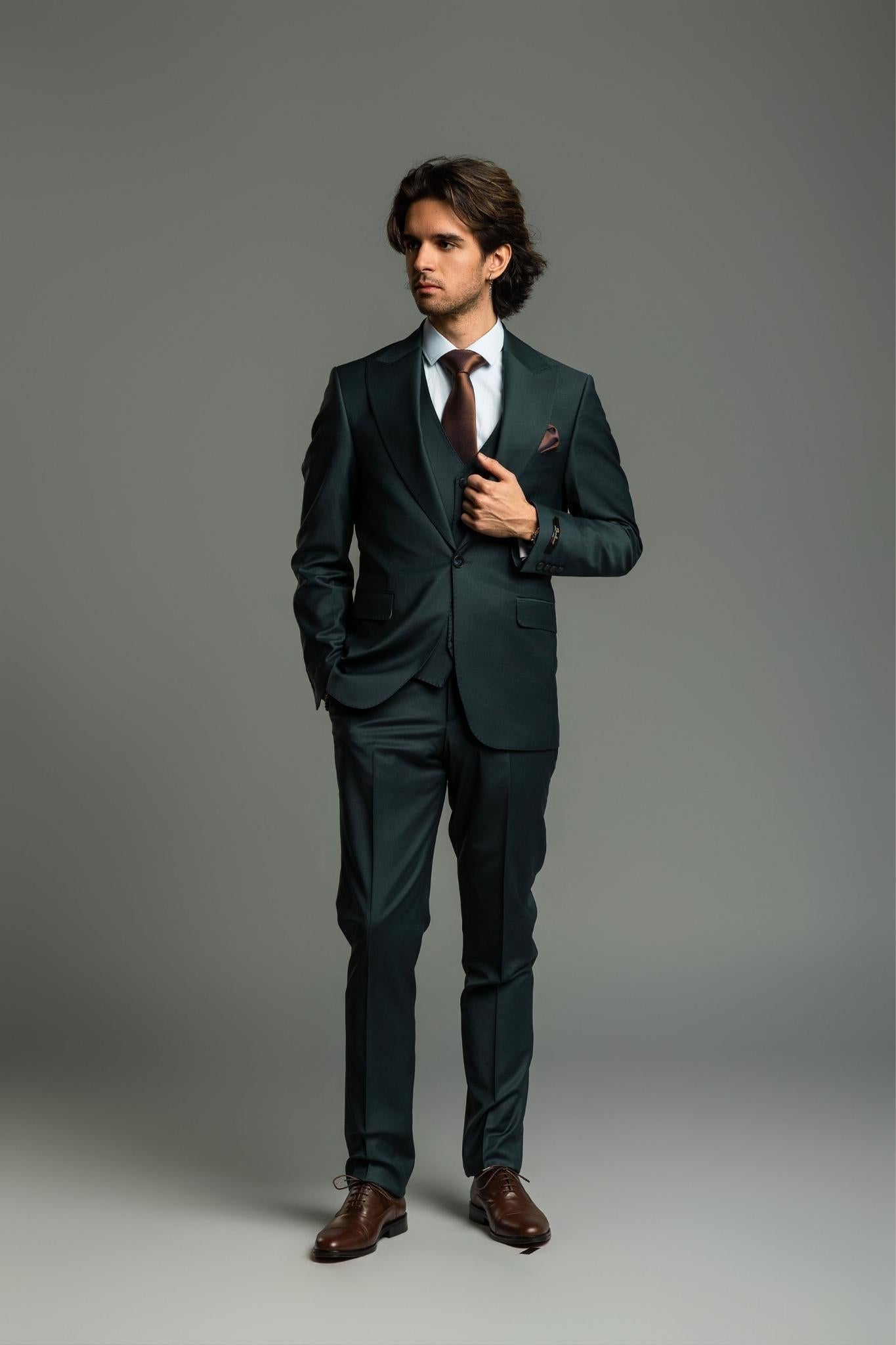 Business Suit dunkelgrün – | Bellino Moda