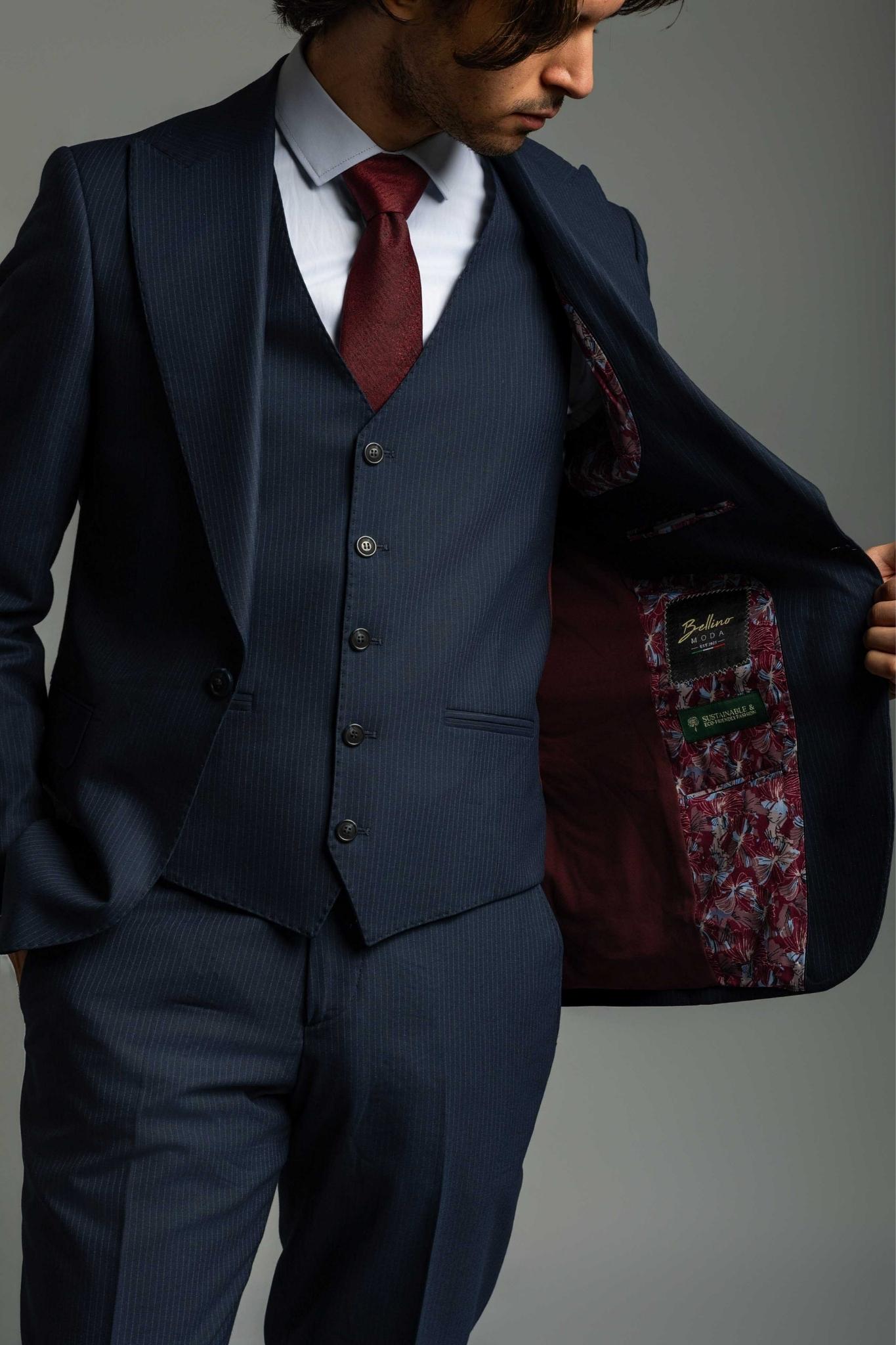 Business Suit Pilot gestreift – | Bellino Moda