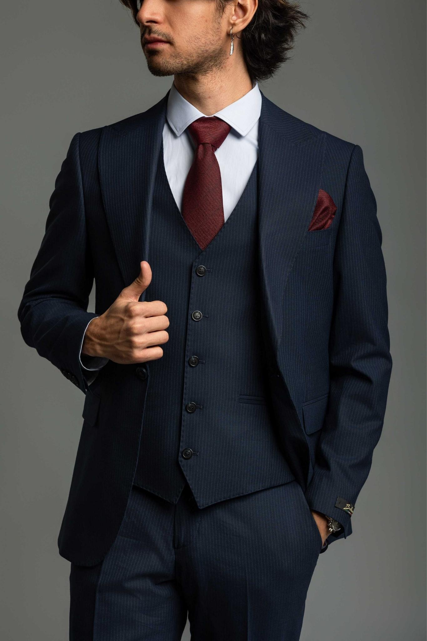 Business Suit Pilot gestreift – | Bellino Moda