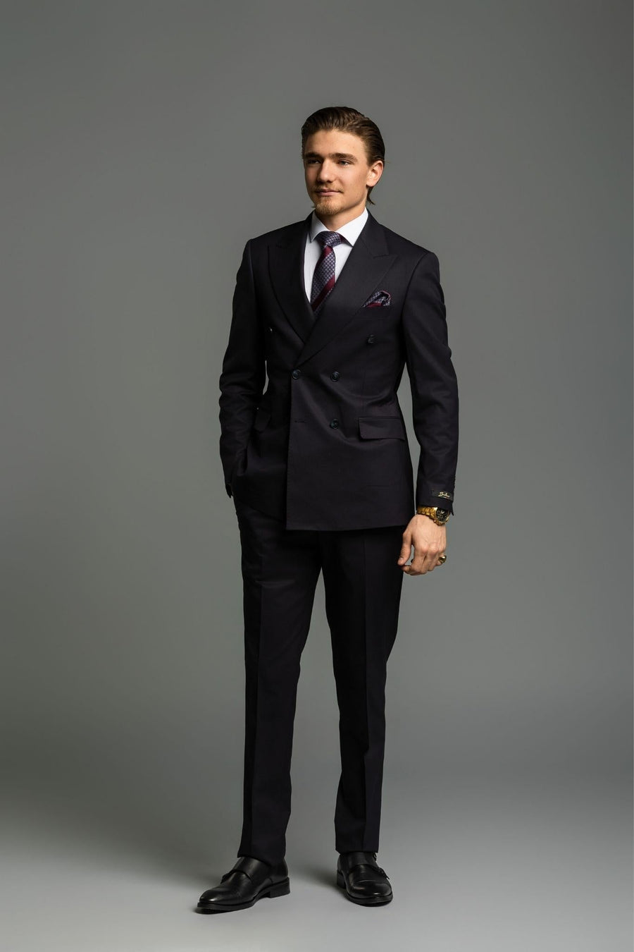 Doppelreiher Suit navy blau