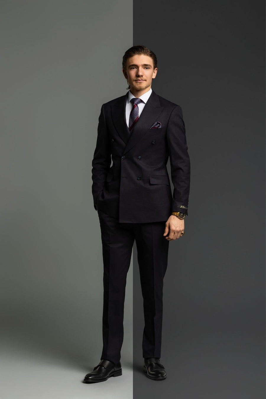 Doppelreiher Suit navy blau