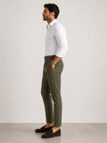 olivgrüne Herren-Bundfaltenhose mit hohem Bund, Ansicht 3