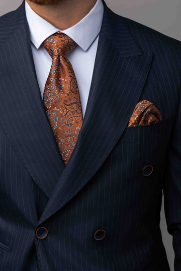 rostorange Krawatte mit Paisleymuster