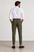 olivgrüne Herren-Bundfaltenhose mit hohem Bund, Ansicht 1