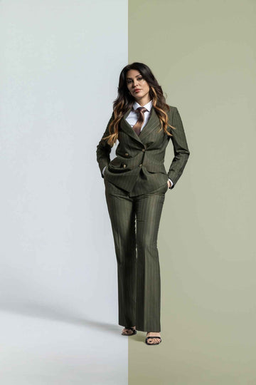 grün - gestreift Damenanzug – | Bellino Moda