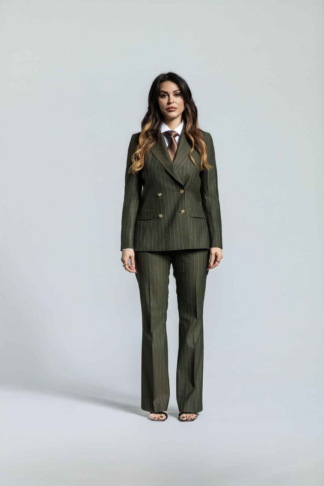 grün - gestreift Damenanzug – | Bellino Moda