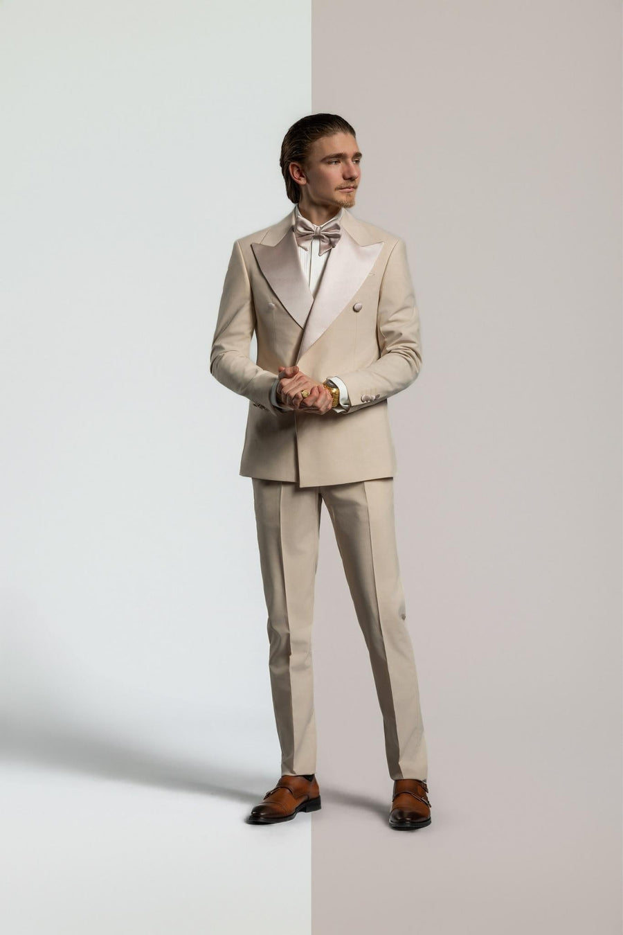 Doppelreiher Smoking beige
